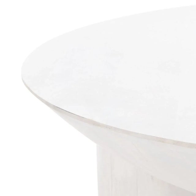 Calhoun Round Wood Coffee Table - White Wash For Sale In Philadelphia - Image 6 of 10