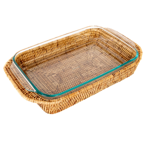Artifacts Rattan Rectangular Pyrex Holder
