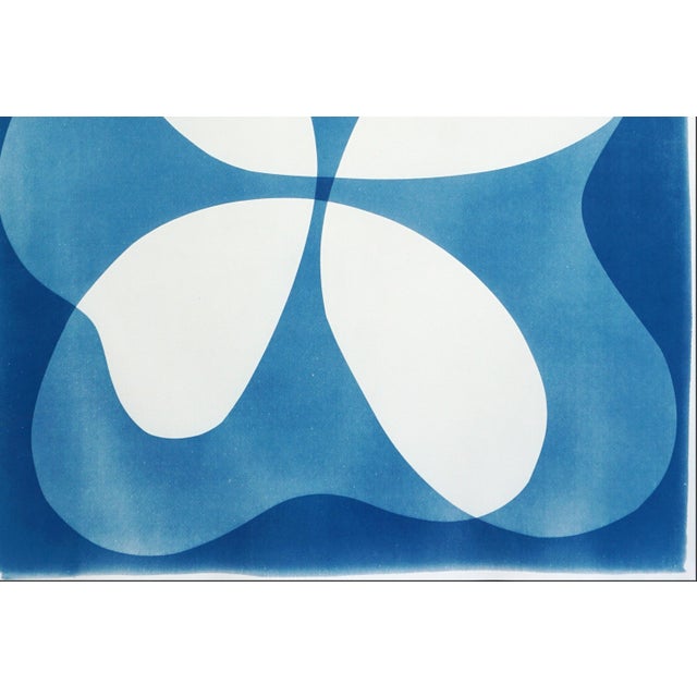 2025, Abstract Organic, Furniture Representation of Abstract Curvy Chair, Monotype Cyanotype in Blue Tones by Kind of Cyan For Sale - Image 9 of 16