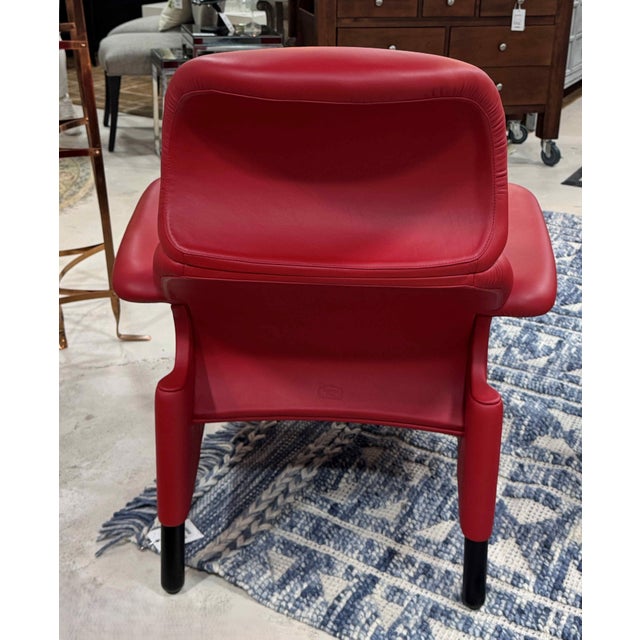Poltrona Frau Italian Leather Sanluca Lounge Chair & Ottoman For Sale In West Palm - Image 6 of 9