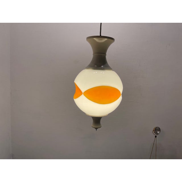 Space Age Pendant Lights in White Opaline Glass, Italy, 1970s, Set of 3 For Sale - Image 11 of 13