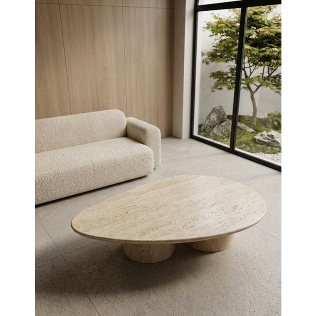 Not Yet Made - Made To Order Oval Table in Roman Travertine Marble by Andrea Grasso For Sale - Image 5 of 8