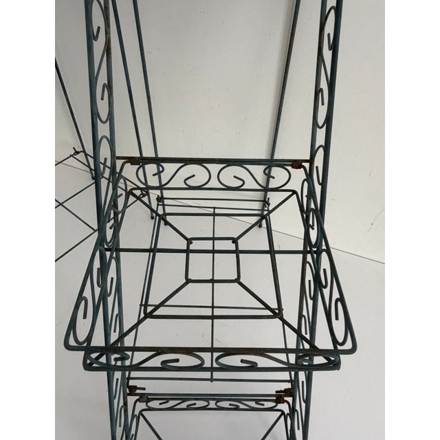 Vintage Three-Tier Wrought Iron Plant Stands – Pair For Sale - Image 11 of 13