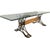 One of a kind collection. Stunning as a dining table, bold for an executive/work desk. Blackened steel Japanese joinery...