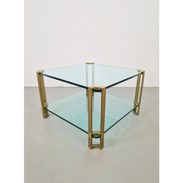Metal Regency Model T24 Coffee Table in Brass and Glass by Peter Ghyczy, 1970s For Sale - Image 7 of 15