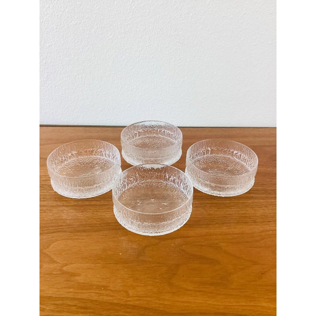 Vintage Mid-Century Modern Tapio Wirkkala Style Frosted Glass Bowls, Set of 4 For Sale In Palm Springs - Image 6 of 7