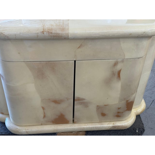 1980s Enrique Garcel for Jimeco Goatskin Lacquered Night Stands, A Pair For Sale - Image 11 of 18