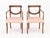Pair of Regency Style Mahogany Arm Chairs, each with fluted back splat and arms with rosettes, red and white striped...