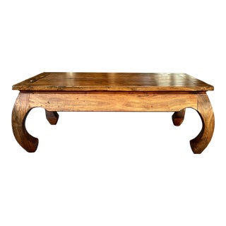 1990s Asian Rustic Kang Table in Oiled Mangowood For Sale