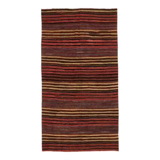 Mid 20th Century Striped Vintage Turkish Kilim Rug For Sale