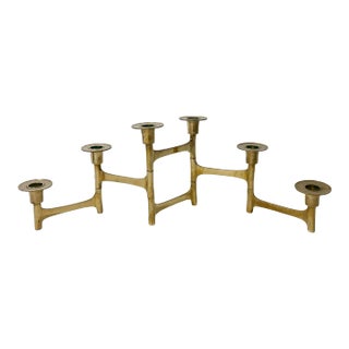 Vintage Danish Mid-Century Brass Articulating Adjustable Candelabra For Sale