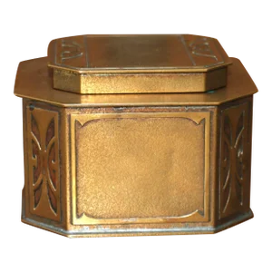 Vintage Silver Crest Gold Over Bronze Ink Well