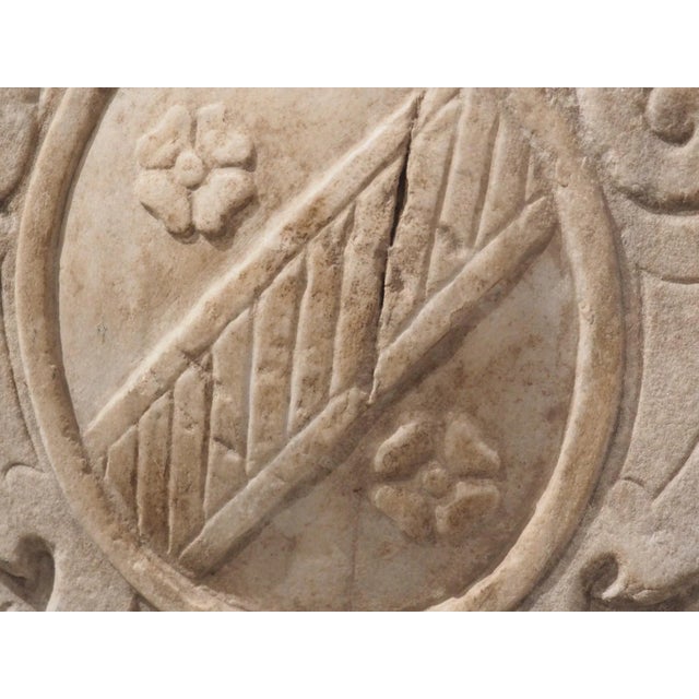 Italian Carved and Mounted Marble Stemma Cartouche From Tuscany, Italy, 16th Century For Sale - Image 3 of 13