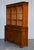 Vintage English Burr Yew Wood 3 Door Glazed Display Bookcase Cabinet For Sale - Image 14 of 18