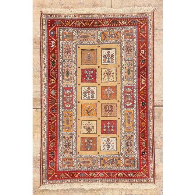 Vintage Persian Shiraz Rug, 03'04 X 04'11 For Sale - Image 10 of 10