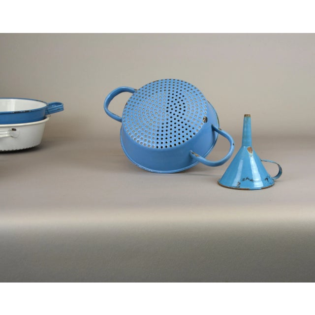 Rustic Rustic Enameled Kitchen Utensils, 1950s, Set of 2 For Sale - Image 3 of 7