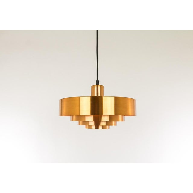 Mid-Century Modern Copper Roulette Pendant by Jo Hammerborg for Fog & Mørup, 1960s For Sale - Image 3 of 11