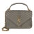 Taupe Sheepskin Matelasse Chevron Monogram Medium College Bag For Sale