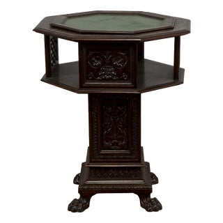 AntiqueMaggini Swivel Coffee Table with Removable Glass Top, 1800s For Sale