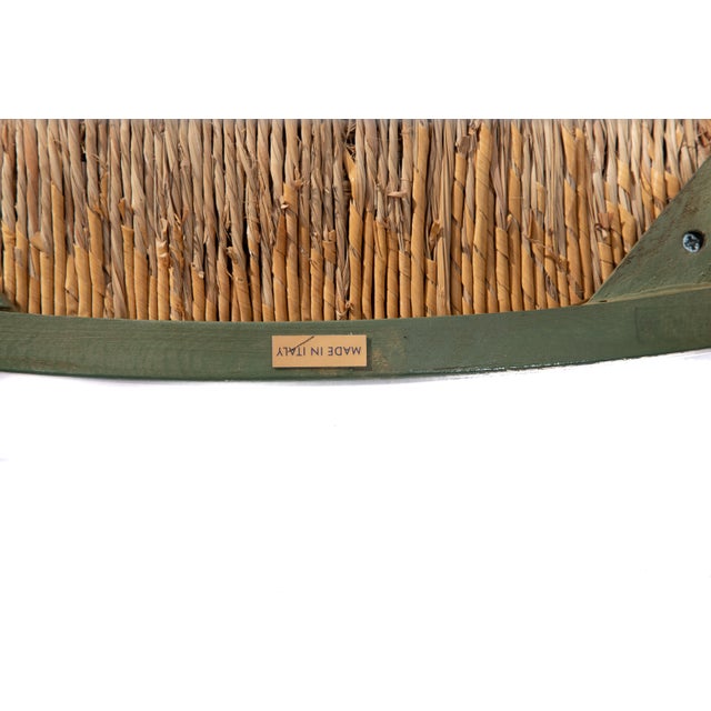 Green Italian Barstool with Plaid Seat Cushions For Sale - Image 8 of 13