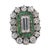 Victorian 19th Century Victorian Gia 1.77 Carat Diamond Emerald 14k Yellow Gold and Silver Cluster Ring, Size 6.75 For Sale - Image 3 of 6