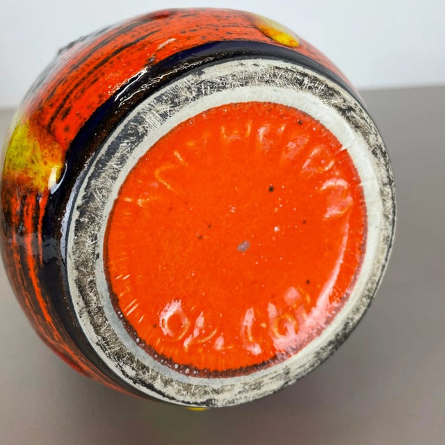 German Super Color Fat Lava Vase Scheurich, 1970s For Sale - Image 17 of 18