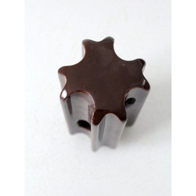 Brown Vintage Ceramic Electric Insulator For Sale - Image 8 of 9