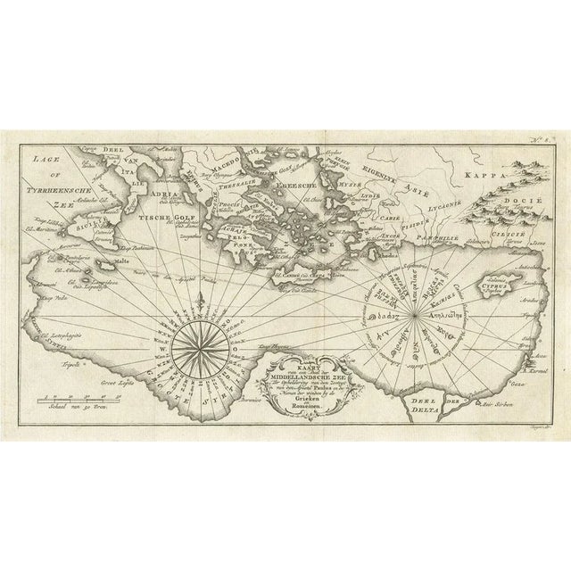 Late 18th Century Dutch Map of the Region Around the Mediterranean Sea, 1773 For Sale - Image 5 of 5