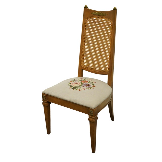 DREXEL FURNITURE San Remo Italian Style Cane Back Dining Side Chair Needlepoint seats have four different patterns; see...