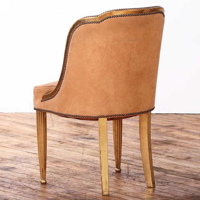French French Giltwood Upholstered Accent Chair, Circa 1930 For Sale - Image 3 of 5