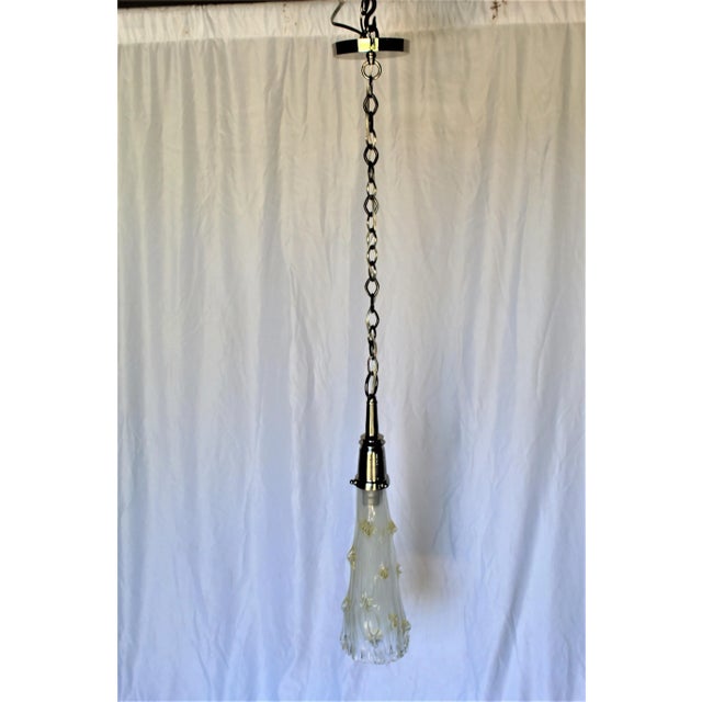 1990s Mid Century Modern Murano Gold Dust Glass Pendant For Sale - Image 11 of 11