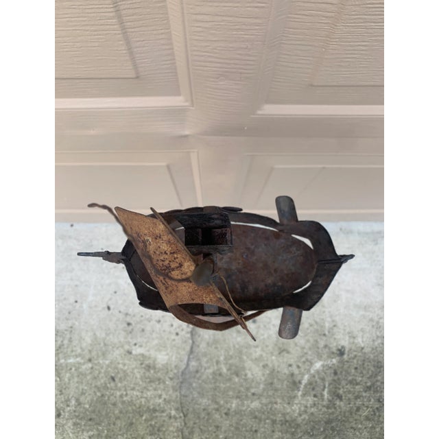 Metal Vintage Wrought Iron Sailing Ship Ashtray on Stand For Sale - Image 7 of 12
