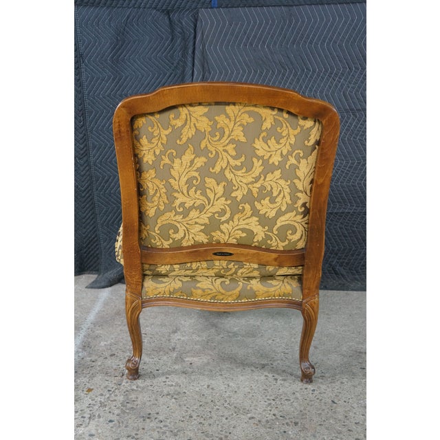 Vintage Italian French Provincial Bergere Armchair Fauteuil Library Lounge Chair For Sale - Image 17 of 18