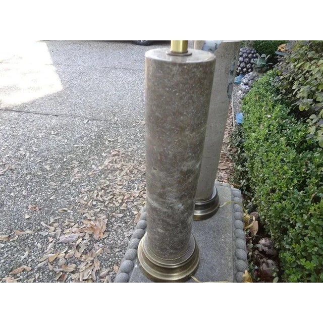 Mid-Century Modern Marble Lamps-A Pair For Sale - Image 11 of 13