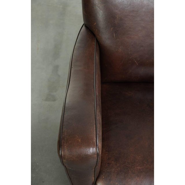 Vintage English Sheepskin Armchair For Sale - Image 7 of 13