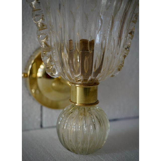 Metal Murano Art Glass and Brass Wall Light, 2000s For Sale - Image 7 of 9