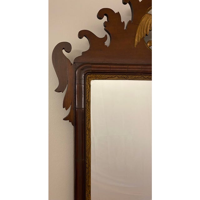 18th Century Early American Chippendale Style Wall Mirror With Eagle Pediment For Sale - Image 9 of 10