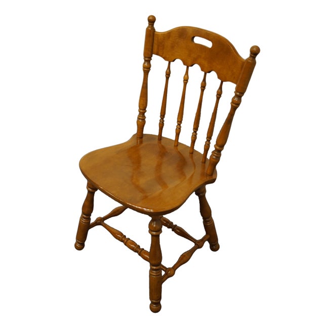 ETHAN ALLEN Heirloom Nutmeg Maple Colonial Early American Spindle Back Dining Side Chair 10-6002 34.5" High 18.5" Wide...