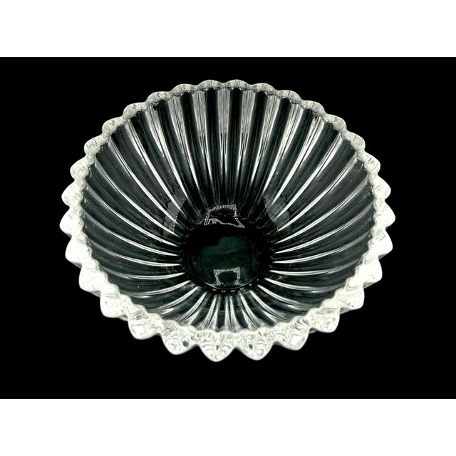 Tiffany and Co. Tiffany & Co Fluted Crystal Bowl With Heart Shaped Edge For Sale - Image 4 of 6
