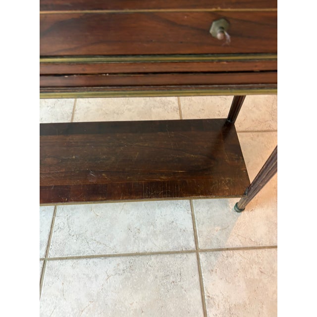 Mid 20th Century Bloomingdale’s Louis XVI Style Marble Top Console Table Made in Italy For Sale - Image 12 of 14