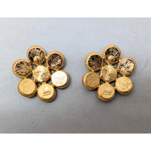 Metal Vintage 1992 Signed Napier Pastel Cabochons Pierced Earrings- 2 Pieces For Sale - Image 7 of 7
