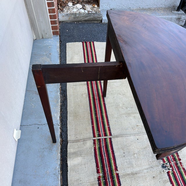 Oxblood Red Antique Mahogany Hepplewhite Demilune Flip-Top Game Table, Philadelphia, Circa 1790s For Sale - Image 8 of 12