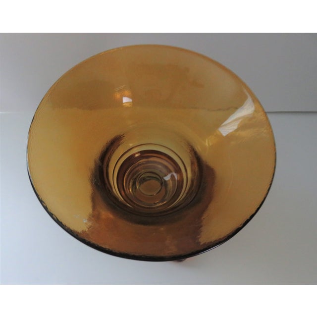 Early 21st Century Amber Pedestal Candle Holder Vidrios San Miguel Recycled Glass, Spain For Sale In Dallas - Image 6 of 8