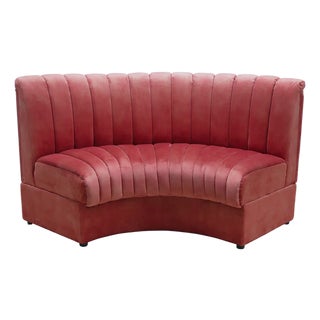 Matthew Izzo Home Estelle Berry Velvet Curved Banquette Sofa For Sale