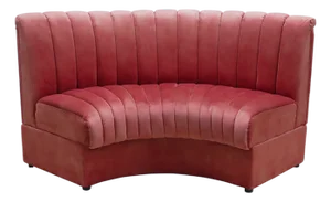 Matthew Izzo Home Estelle Berry Velvet Curved Banquette Sofa