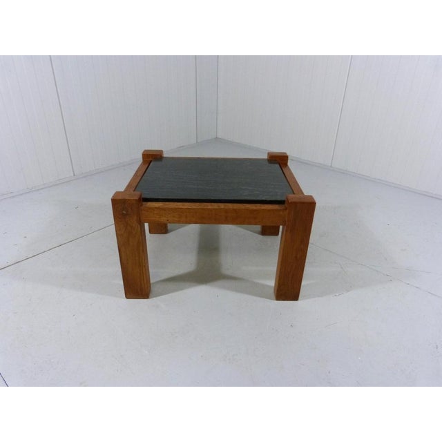 Brutalist Coffee Table in Oak & Natural Stone, 1970s For Sale - Image 9 of 15