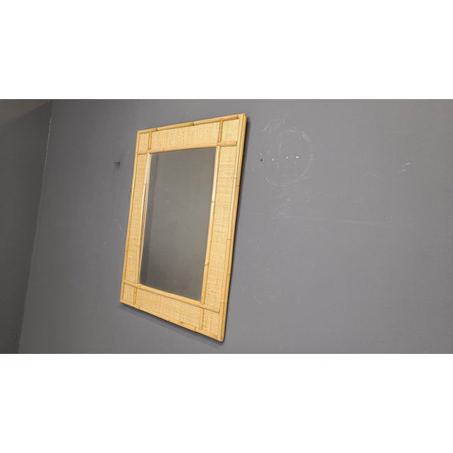 Mid-Century Bamboo Mirror attributed to Dal Vera, 1960s For Sale - Image 10 of 11