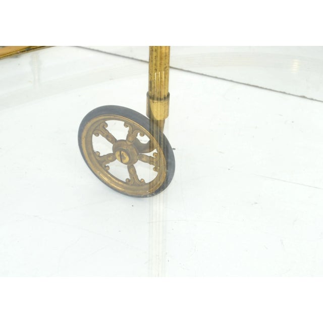 Maison Bagués 2 Tier Oval Brass & Glass Bar Cart Mid-Century Modern France 1950 For Sale - Image 9 of 13