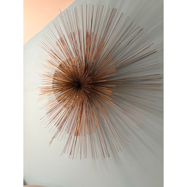 Mid-Century Modern Large Vintage Mid Century Modern Starburst Urchin Pom Pom Mixed Metal Abstract Brutalist Wall Sculpture by Curtis Jere For Sale - Image 3 of 5