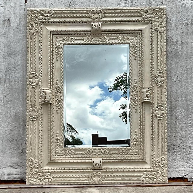 Vintage Regency Monumental Hand Carved Floor Mirror For Sale - Image 11 of 11